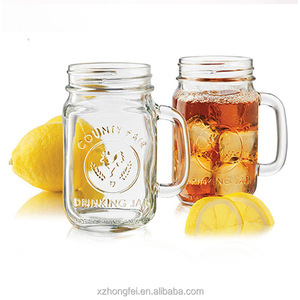 Bán Buôn 500Ml Biểu Tượng Tùy Chỉnh Thủy Tinh <span class=keywords><strong>Mason</strong></span> Lọ Với Xử Lý Nắp Hình Vuông Vít Cap Rỗng Uống Tàu Cho Thăng Hoa Số Lượng Lớn - Product Image 4