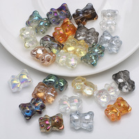 Perles en verre émaillé 3D en forme d'ours, trou moyen 12x14mm, pour pendentifs, colliers DIY, breloques de téléphone, accessoires et matériaux colorés