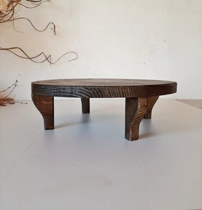 Support à gâteau rond en bois naturel, plateau de service, présentoir pour cupcakes, pâtisseries et événements spéciaux - Product Image 3