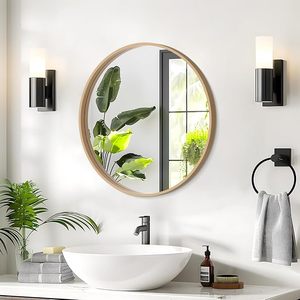 Gỗ Tròn Đóng Khung gương tường tối giản-trang trí bền cho phòng tắm bàn trang điểm & lối vào - Product Image 2