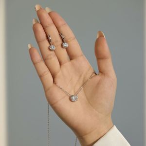 Dylam Simpilicity Design Fine High Jewelry S925 Silver Solitaire 2ct <b>D</b> VVS1 Moissanite Stone Pendant <b>Necklace</b> for Daily Dress-up - Product Image 2