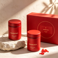 Conteneur en verre pour pilules de 2 oz, 8 oz, 180 ml, unique, rouge, luxueux, vide, pour vitamines, gélules molles, capsules, pots de 1 oz, emballage personnalisé pour compléments alimentaires