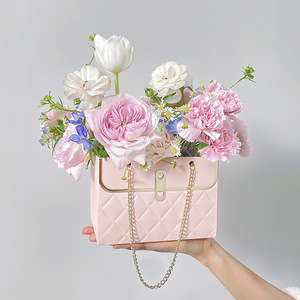 Hot Selling Luxury Floral Bouquet Tote <strong>Box</strong> Paper Gift Roses Pink Paper <strong>Box</strong> Packaging <strong>Flower</strong> Boxes for Bouquets - Product Image 1
