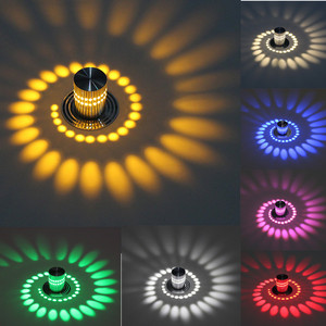Lumière murale LED à trous en spirale Rgb avec télécommande <span class=keywords><strong>Intérieur</strong></span> pour fête Bar Hall Ktv Décoration de la maison - Product Image 3