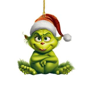 Adorno Transfronterizo de Acrílico Plano del Bebé <span class=keywords><strong>Grinch</strong></span> para Árbol de Navidad Colgante Decorativo Festivo - Product Image 6