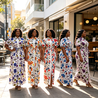 Nouvelle Robe Chemise Décontractée à Manches Courtes Imprimé Floral Boutonnée Tendance Été Vente en Gros 6522