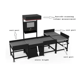 Logistics Warehouse Automation Sorting Machine With Mulit Outs Parcel Scanning And Weighing Dimensioning