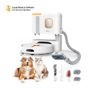 Robot aspirateur avec navigation LDS, balayage automatique, kit de nettoyage et d'entretien pour animaux domestiques avec fonction d'auto-vidage - Product Image 1