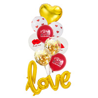 Ballon en latex imprimé amour rouge et blanc ballon de mise en page de décoration de fête de mariage de la Saint-Valentin