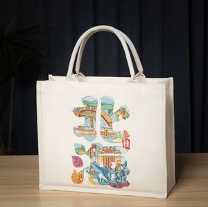 Custom Women's Canvas Tote <b>Bag</b> with Letter Pattern Zipper Closure <b>Medium</b> <b>Size</b>-Birthday Gift for Women & Beach Use - Product Image 1