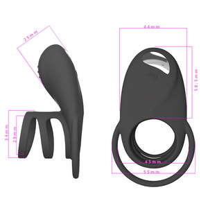 Anillo vibrador para pene, juguete sexual para hombres, retarda la eyaculación, opciones de color negro, morado y rosa. - Product Image 6