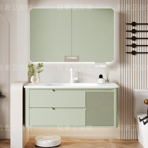 Modern Luxury Bathroom Vanity Combo <b>Smart</b> <b>Mirror</b> Lacquer Finish Waterproof MDF Plywood Wall-Mounted Cabinet Ceramic Apartment - Product Image 6
