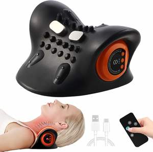Masseur de cou Eveekon <span class=keywords><strong>2026</strong></span> 360 °   Oreiller de massage du cou à télécommande avec étirement multidirectionnel, 3 modes de chaleur et 3 modes de vibration - Product Image 1