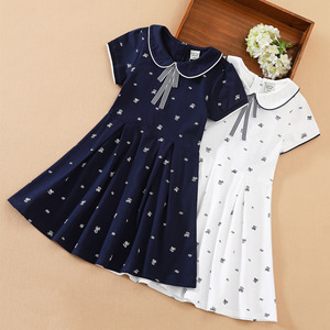 Robe chemise pour bébé fille KUYEEBEAR, robe d'été pour fille 2021, Vestidos, robes en coton pour petites filles, robes d'été à manches courtes, de 6 à 14 ans - Product Image 4