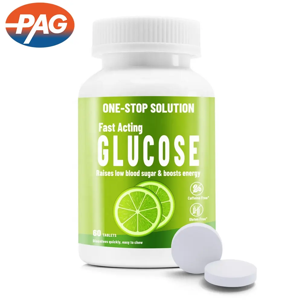 Viên Năng Lượng Nhai Glucose Tác Dụng Nhanh 60 Viên Cung Cấp Lượng Đường Trong Máu Thấp & Viên Tan Rã Glucose Năng Lượng Tăng Cường