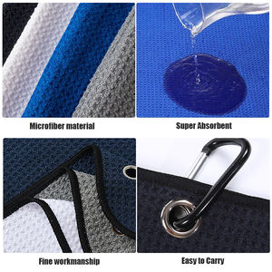 Serviette de golf en microfibre <span class=keywords><strong>avec</strong></span> pince à mousqueton Motif gaufré Crochet et boucle de fixation la serviette de nettoyage de golf pratique - Product Image 2