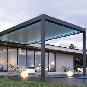 Montado en la pared <span class=keywords><strong>de</strong></span> aluminio Terrassendach pérgola Gazebo Patio cubierta <span class=keywords><strong>de</strong></span> vidrio o aluminio terraza techo dosel - Product Image 6