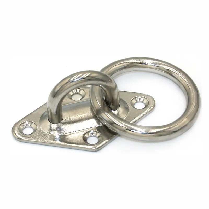 Manufacturing Stainless Steel Boat Accessories Marine Hardware Diamond Pad Eye With Ring Welded