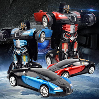 Mobil Robot Grosir untuk Hadiah Ulang Tahun Anak, Mobil Balap Transformasi Remote Control, Mobil Robot Deformasi dengan Lampu dan Musik