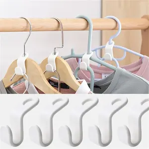 <strong>Mini</strong> <strong>Hanger</strong> for Wardrobe Connector <strong>Hangers</strong> Save Wardrobe Space Hook up Cascading Plastic Coat Organizer Clothing Storage Home - Product Image 2