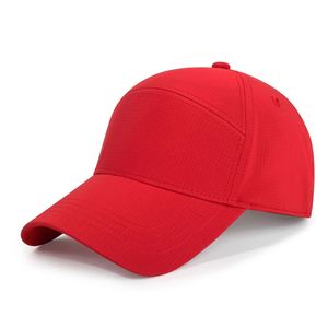 High Quality Custom Logo <b>Red</b> Baseball Cap Summer Quick Dry Fabric Sports Cap 7 Panel Baseball Cap Customize - Product Image 1