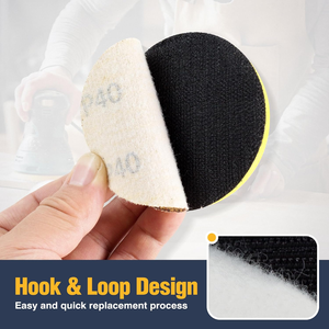 25 pcs/सेट 50 सेट/कार्टन <span class=keywords><strong>3</strong></span> इंच 40-800 ग्रिट सैंडिंग डिस्क गोल्ड हुक और लूप नो होल कक्षीय सैंडर - Product Image 3