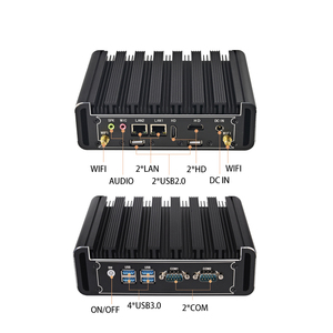 Giá rẻ <span class=keywords><strong>Mini</strong></span> PC Intel i3 i5 i7 đầy đủ nhôm kim loại trường hợp không quạt kép LAN cổng máy tính công nghiệp - Product Image 6