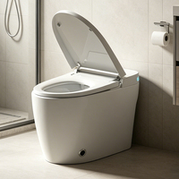 Bidet de douche intelligent avec siège chauffant, conception sans réservoir, design allongé en S, pour salle de bain européenne moderne, luxe, télécommande intelligente
