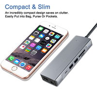Hub USB-C multipuerto 8 en 1 con carcasa para SSD M.2, HDMI, USB 3.2, carga PD y lector de tarjetas