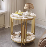 Table console moderne de luxe en métal doré avec base en acier inoxydable, meuble de salon durable et stable