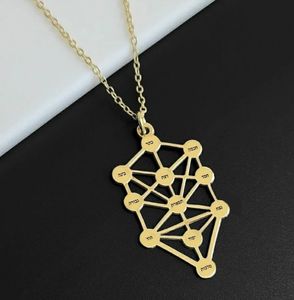Vente en gros personnalisé Kabbale Arbre de vie Collier plaqué or 18 carats étanche Mysticisme Kabbale Pendentif Hébreu Bijoux Cadeaux - Product Image 6