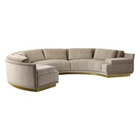 Italienisches Beliebtes Wohnzimmer-Sofa Halbrund Halbkreisförmig Modular Mond-Samt Modernes Halbrundes Sofa