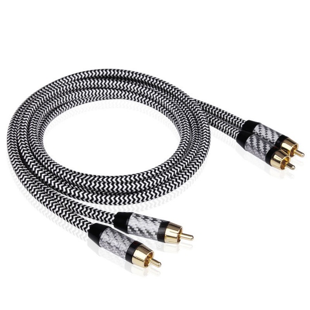 SOUND  RCA  Cable 2 Male to 2 Male RCA/Phono Splitter Cable Stereo Gold-Plated Plug Audio Cable