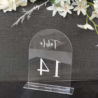 Support de table en plaque acrylique de 2 mm, support de panneau en plastique acrylique transparent dépoli, plaque acrylique en forme d'arche pour mariage