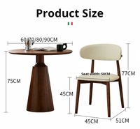 Table à manger ronde en bois massif et chaise Table basse rétro pour la maison Balcon Loisirs Petite table ronde et chaise