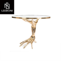 Nouveau design italien Table basse ronde en acier inoxydable verre trempé Art Design Ensemble table basse de luxe de style nordique