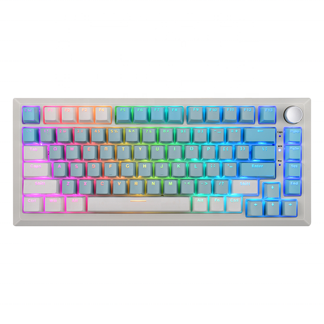 81 Keys Gasket Structure Tri-Mode Mechanical Keyboard RGB Backlit Wireless BT Wired Gaming Office Keyboard