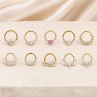Anneau de nez articulé hypoallergénique en alliage de titane ASTM F136, bijoux de piercing Kaishee, vente en gros OEM ODM