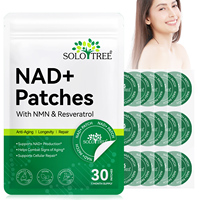 Parches Corporales Redondos SOLOTREE NAD+ (30 Piezas) con Resveratrol para Antienvejecimiento, Favorecen la Reparación Celular y Aclaran la Piel Opaca