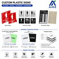 Panneau d'avertissement multifonction personnalisé en acrylique, panneau d'information mural intérieur en plastique, plaque d'information de sécurité pour toilettes, panneau en plastique