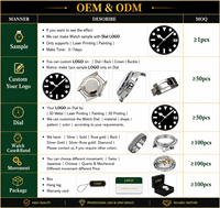 50 montres à quartz OEM pour hommes, GMT Pilot, haute précision, classiques, en acier inoxydable, avec marque privée, fabricant de montres-bracelets de ville