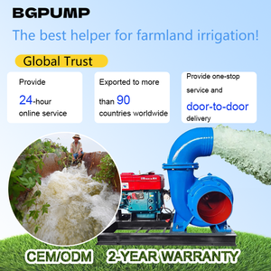 مضخة مياه ديزل محمولة للري الزراعي والبساتين، تدفق مختلط تربيني طرد مركزي 20 حصان 2 و4 و6 و8 بوصة - Product Image 2