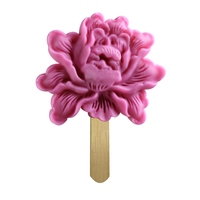 Moule en silicone 3D grande taille en forme de pivoine, portable et flexible, résistant à la chaleur, écologique, pour la fabrication de glaces