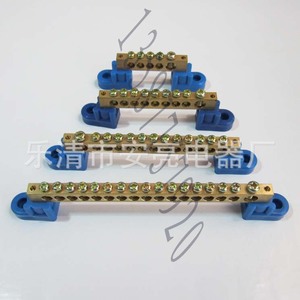 Bloc de terminaison de terre à 10 trous, barre omnibus en cuivre bleu pour la connexion du fil neutre à la terre - Product Image 2