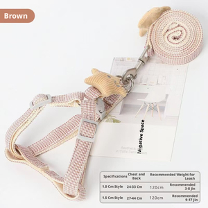Harnais anti-évasion élégant à motif pied-de-poule réglable <span class=keywords><strong>pour</strong></span> chats mâles et femelles et petits chiens - Product Image 5