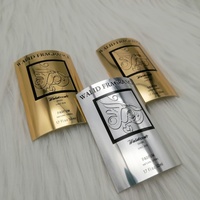 Autocollants adhésifs imperméables en aluminium doré de luxe personnalisés pour parfums, étiquettes adhésives métalliques pour cosmétiques et shampooings pour bouteilles en plastique