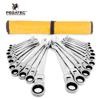 PEGATEC Jeu de clés mixtes CR-V à double tête en pouces industrielles personnalisées Clé dynamométrique métrique Outil à main Clé à cliquet