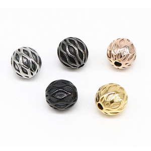 Perles d'espacement rondes en acier inoxydable yunnique pour la fabrication de bracelets, accessoires de bijoux DIY, vente en gros - Product Image 5
