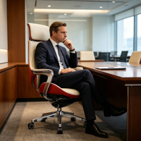 Chaise pivotante de bureau en cuir de haute qualité Appui-tête réglable Chaise de bureau Boss