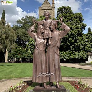 YOUFINE Statues de la Sainte Famille en bronze grandeur nature, décor religieux d'église antique, avec l'enfant Jésus, à vendre - Product Image 3